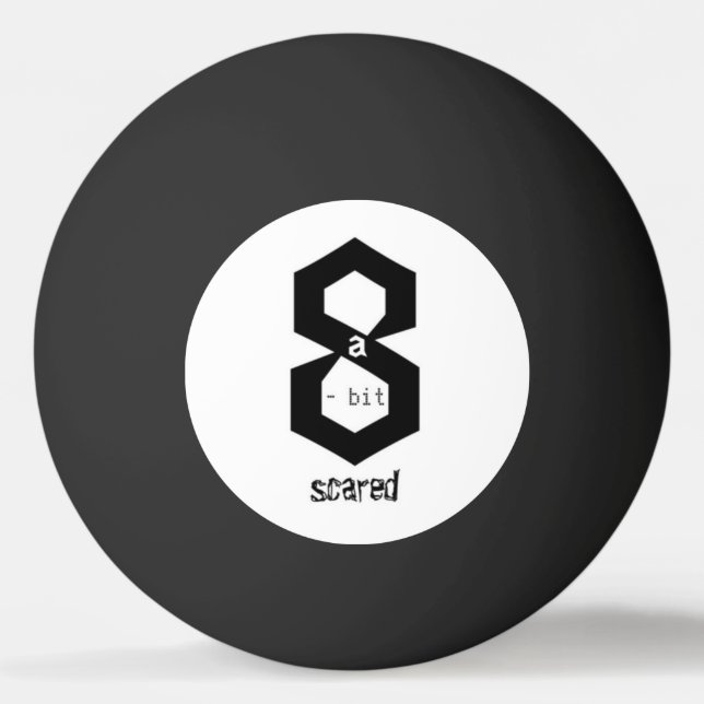 8 a-Bit Rädd Ping Pong Åttaboll Pingisboll (Framsidan)