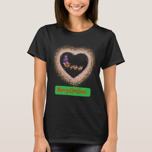8 Afrikansk amerikansk Jultomten med renar T Shirt (Framsida)