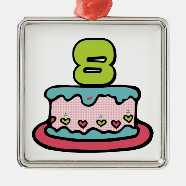 8 Ålderskaka Julgransprydnad Metall (Framsidan)