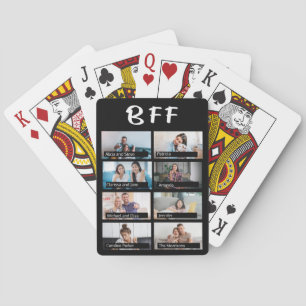 8 anpassningsbars fotostödrastervänner BFF-skript Casinokort