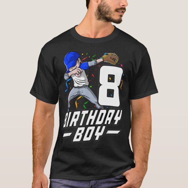8 år Gamla barnpojkar 8:e födelsedagen Baskebollsd T Shirt (Framsida)