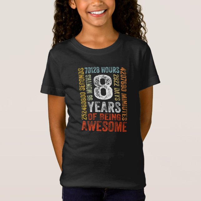 8 år gamla roliga humor-flickor t shirt (Framsida)