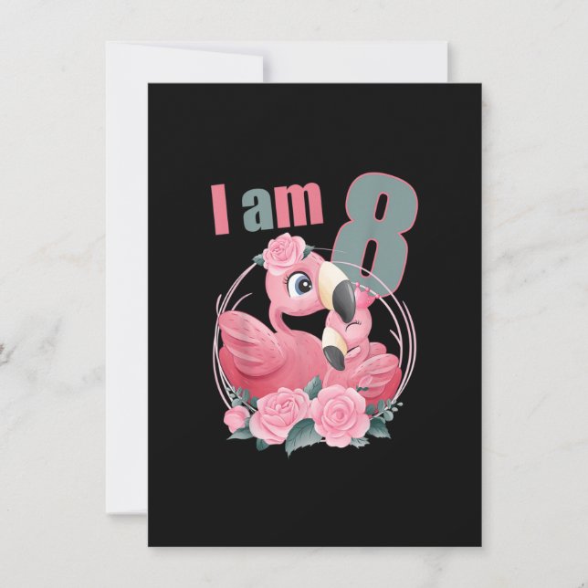 8 år gammal 8-årsdagarsutrustning Boy Girl Cute Fl Inbjudningar (Framsida)