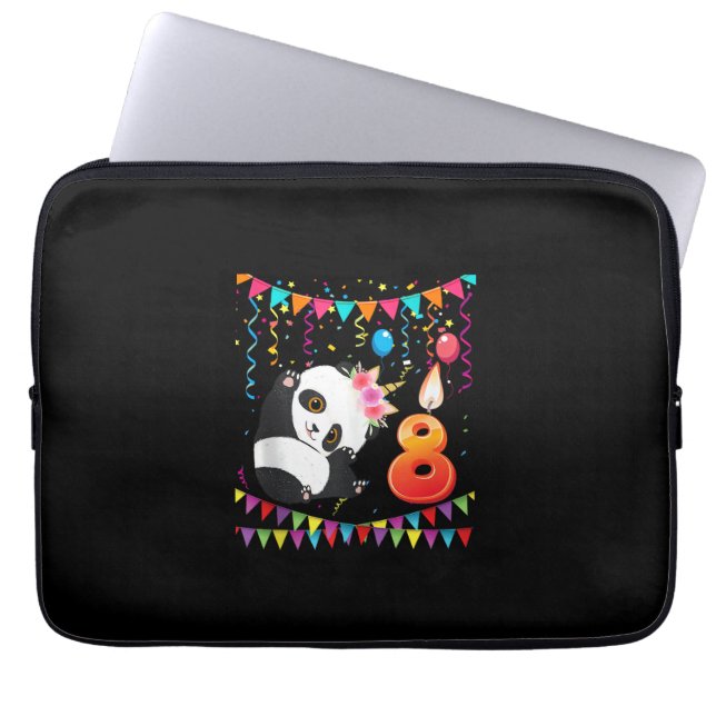 8 år gammal 8-årspresent Panda Enhörning Flickpres Laptop Fodral (Framsidan)
