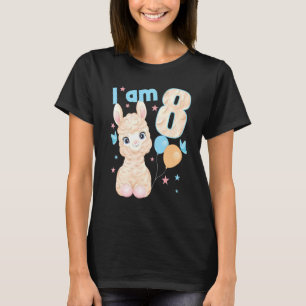 8 år gammal 8-dagarsdagskvinna Barn Lama T Shirt
