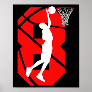 8 år gammal 8:e födelsedag Basketball älskare Poster
