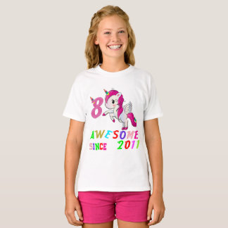 8 år gammal 8th flicka för t shirt