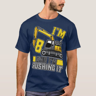 8 år gammal Crushing IT Construction Lastbil 8:e f T Shirt