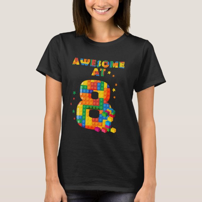 8 år gammal Fantastisk Födelsedagsfest Barns födel T Shirt (Framsida)