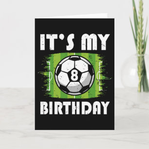 8 år gammal kids fotbollsspelare 8-årsdag pojke kort