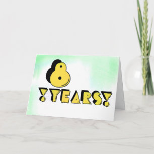8 år nykterhetfödelsedag-/årsdagkort kort
