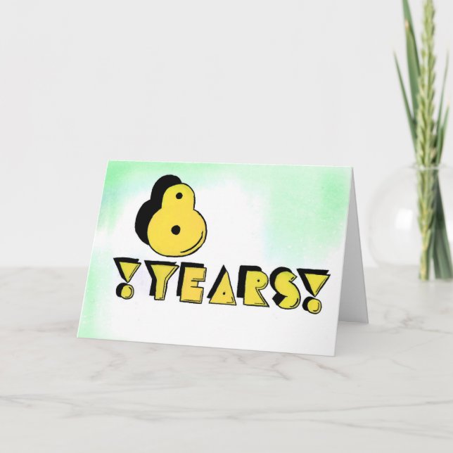 8 år nykterhetfödelsedag-/årsdagkort kort (Framsida)