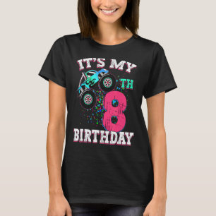 8-årig flicka 8:e födelsedag Monster Lastbil Boy C T Shirt