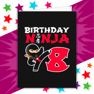 8 Årig Karate Ninja Fest Barn 8-årsdag Kort
