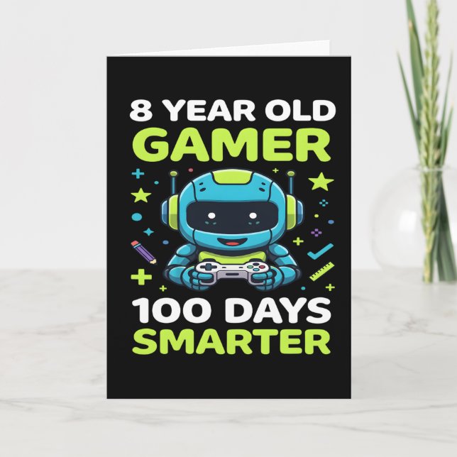 8-årig spelare 100 dagar smartare i skolan spelar  kort (Framsida)