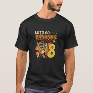 8-åriga barn Låt oss Bananas Monkey Zoo 8:e Bi T Shirt