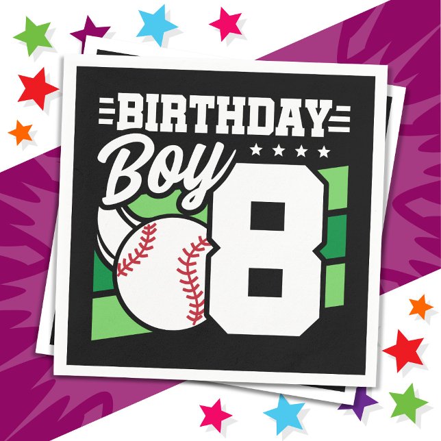 8-åriga baskiska Party-tema 8:e födelsedagspojken Pappersservett (Skapare uppladdad)