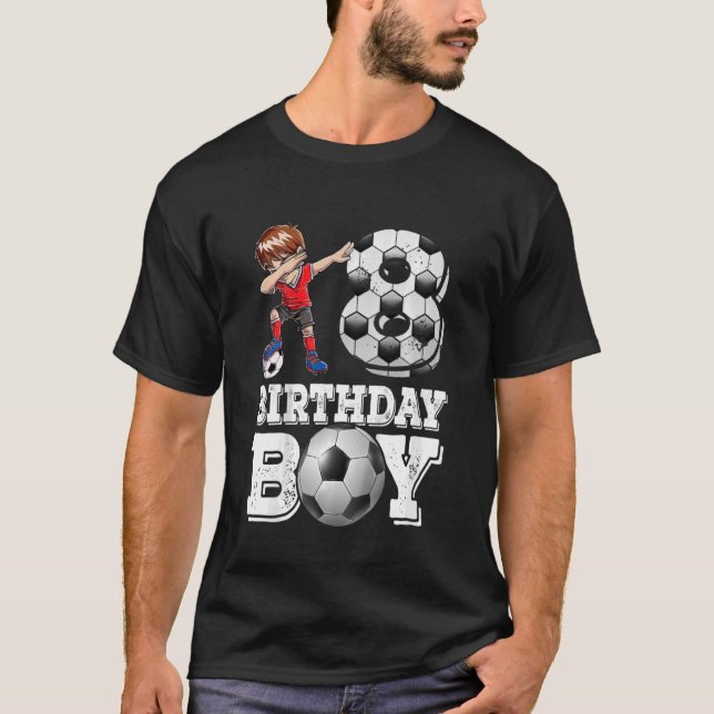 8-åriga Dabbing Boy Soccer Player 8:e bir T Shirt (Framsida)