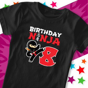 8 års ålder Karate Ninja Party Kids 8:e födelsedag T Shirt