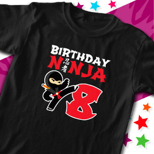 8 års ålder Karate Ninja Party Kids 8:e födelsedag T Shirt