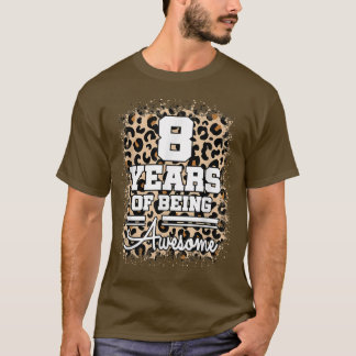 8 års ålder som Fantastisk 8:e födelsedag leopard T Shirt