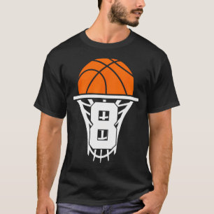 8 års basket 8:e födelsedag t shirt