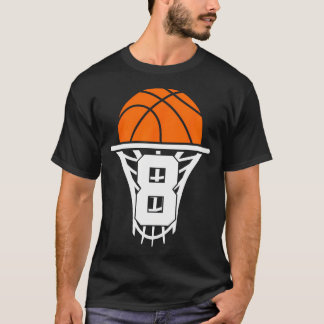8 års basket 8:e födelsedag t shirt