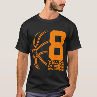 8 års Fantastisk Basketball 8:e födelsedagen T Shirt