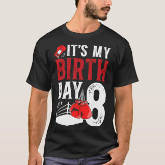 8-års födelsedag boxning pojke 8 år gammal boxare  t shirt