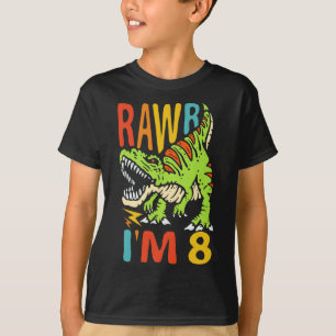 8-års födelsedag Dinosaurie T Rex Rawr Jag är 8 Fö Shirt