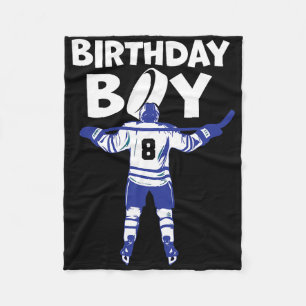 8-års födelsedag ishockey pojke 8 år gammal småbar fleecefilt