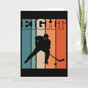 8-års födelsedag Retro ishockey 8 år gammal pojke  Kort