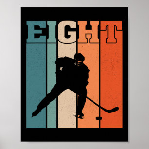 8-års födelsedag Retro ishockey 8 år gammal pojke  Poster