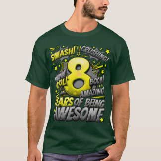 8-års födelsedag Seriestil Awesome Sedan 2015 8 År T Shirt