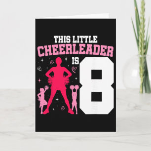 8-års födelsedags Cheerleading Flicka Åtta år gamm Kort