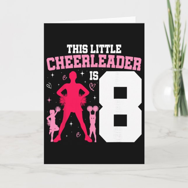 8-års födelsedags Cheerleading Flicka Åtta år gamm Kort (Framsida)