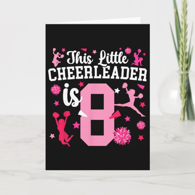 8-års födelsedags Cheerleading Flicka Åtta år gamm Kort (Framsida)