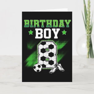 8-års födelsedags pojke fotboll 8 år gammal sport kort