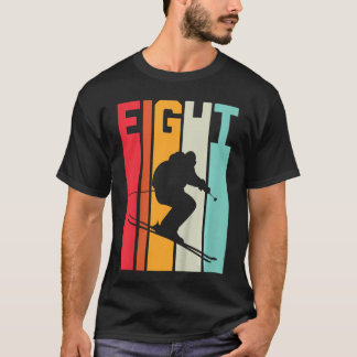 8-års födelsedags pojke Retro skidälskare Skidåkar T Shirt