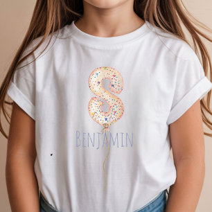 8-års födelsedagsballong Milstolpe Födelsedagsfest T Shirt