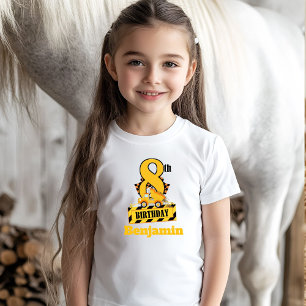 8-års födelsedagsdump Druck konstruktionstema Part T Shirt