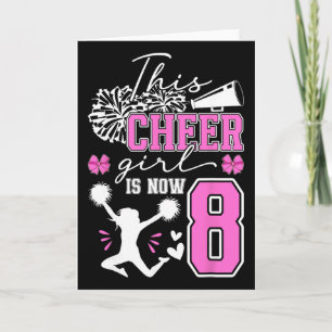 8-års födelsedagsfest för Cheerleader 8-årig Cheer Kort
