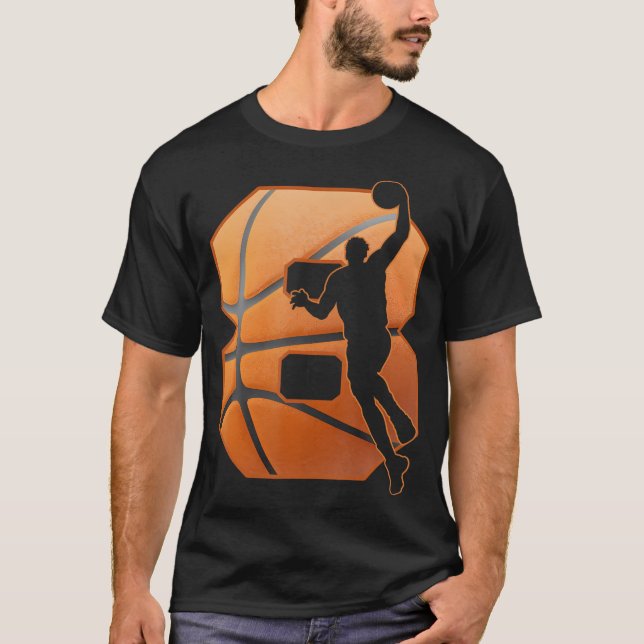 8 års gamla 8:e Basketball Birthday PartyTemys Boy T Shirt (Framsida)