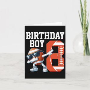 8 års Gamle Boy Football Player 8th Football Birth Kort