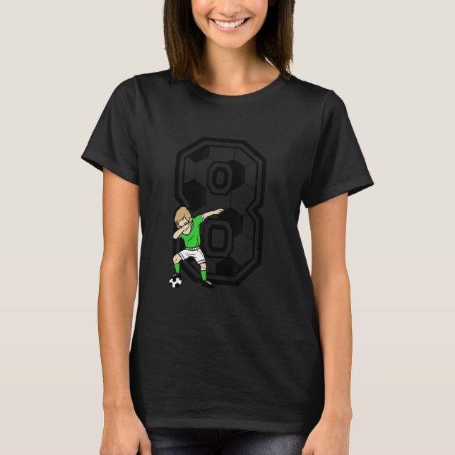 8 års Gamle Soccer Player 8:e födelsedagsbarnen 1 T Shirt (Framsida)