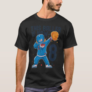 8 års gammal baskeboll, födelsedag 8:e spelaren t shirt