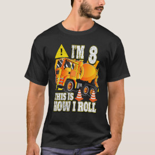 8 års gammal födelsedagsbetongblandare Lastbil T Shirt