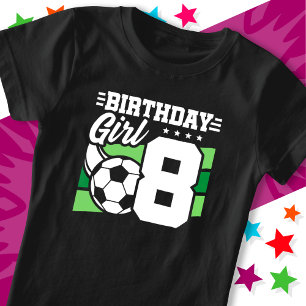 8 års gammal fotboll Party 8:e födelsedagsflickan T Shirt
