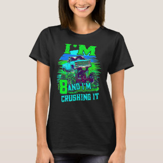 8 års gammal krockande monster Lastbil 8:e födelse T Shirt