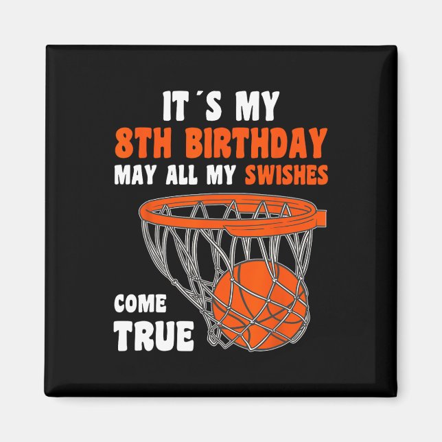 8 års gammal Lycklig 8:e födelsedag Basketboll 8:e Magnet (Framsidan)